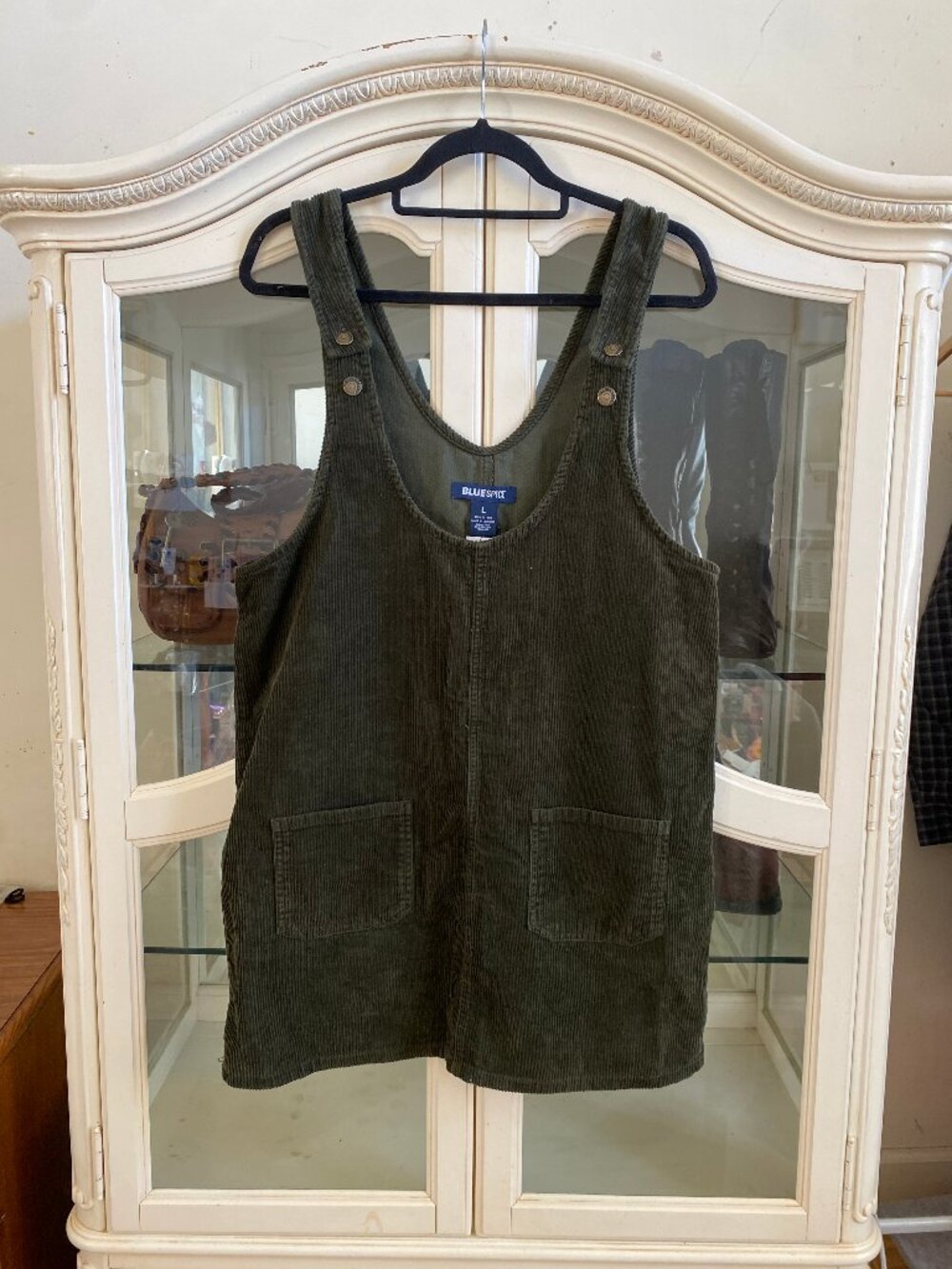 Vintage 90s Green Corduroy Mini Dress